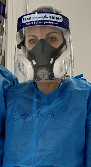 Laura Davis in full PPE