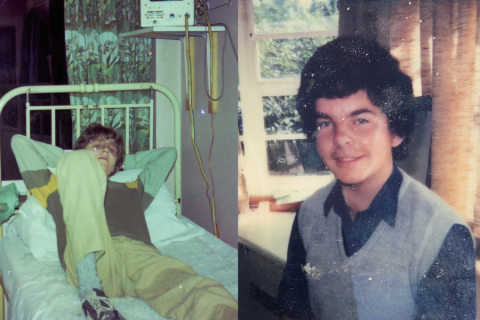 Bert aged 18 years old and Clive aged 12 years old following their transplants at Harefield Hospital in 1984